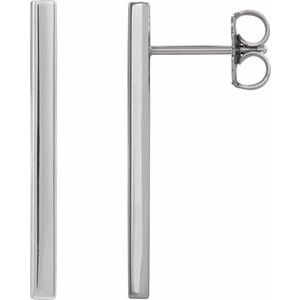Sterling Silver 15x2 mm Bar Earrings - BN & CO JEWELRY