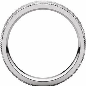 14K White 5 mm Flat Milgrain Band with Satin & Hammered Texture Size 11 - BN & CO JEWELRY