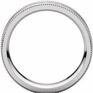 14K White 6 mm Flat Milgrain Band with Satin & Hammered Texture Size 8 - BN & CO JEWELRY