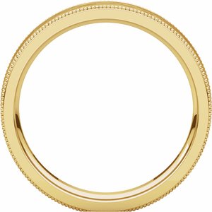 14K Yellow 4 mm Flat Milgrain Band with Satin & Hammered Texture Size 4.5 - BN & CO JEWELRY