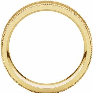 14K Yellow 6 mm Flat Milgrain Band with Satin & Hammered Texture Size 8 - BN & CO JEWELRY