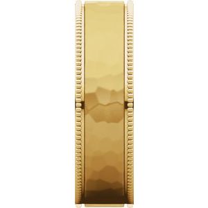 14K Yellow 6 mm Flat Milgrain Band with Satin & Hammered Texture Size 8 - BN & CO JEWELRY