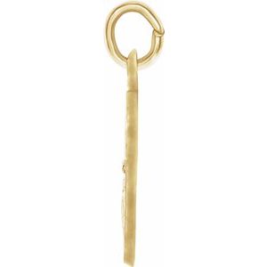 14K Yellow 12 mm Guardian Angel Medal - BN & CO JEWELRY