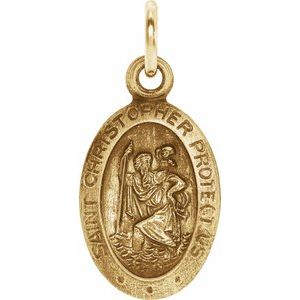 18K Yellow 29x20 mm Oval St. Christopher Medal - BN & CO JEWELRY