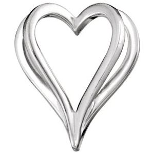 14K White Shadow Heart Slide Pendant - BN & CO JEWELRY