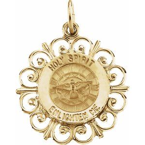 14K Yellow 18.5 mm Holy Spirit Medal - BN & CO JEWELRY