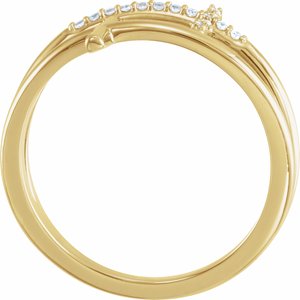 14K Yellow .06 CTW Natural Diamond Sideways Cross Ring - BN & CO JEWELRY