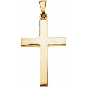18K Yellow 23x15.9 mm Cross Pendant - BN & CO JEWELRY