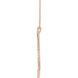 14K Rose .06 CTW Natural Diamond Bar 16-18" Necklace - BN & CO JEWELRY