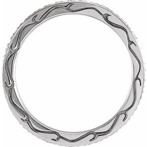 14K White 3/8 CTW Natural Diamond Eternity Band Size 7 - BN & CO JEWELRY