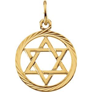 14K Yellow 12 mm Star of David Pendant - BN & CO JEWELRY