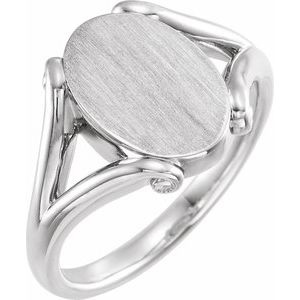 Sterling Silver 13.2x8.6 mm Oval Signet Ring - BN & CO JEWELRY