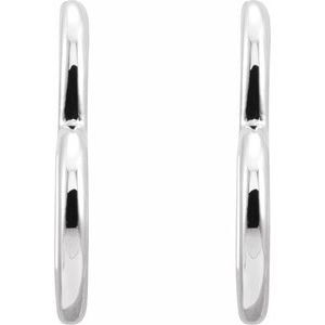 14K White Heart Hoop Earrings - BN & CO JEWELRY