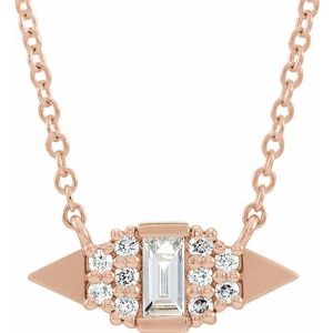 14K Rose 1/6 CTW Natural Diamond Geometric 18" Necklace - BN & CO JEWELRY