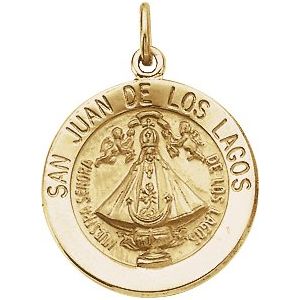 14K Yellow 12 mm Round San Juan de Los Lagos Medal - BN & CO JEWELRY