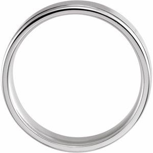 14K White 6 mm Grooved Band Size 9.5 - BN & CO JEWELRY