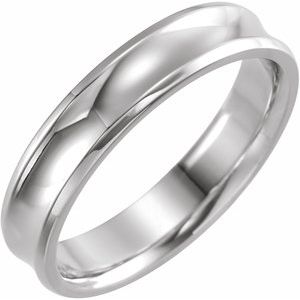 14K White 5 mm Beveled-Edge Concave Band Size 10 - BN & CO JEWELRY