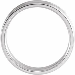 14K White 5 mm Beveled-Edge Concave Band Size 10 - BN & CO JEWELRY