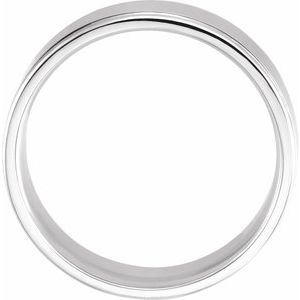 10K White 7 mm Grooved Band - BN & CO JEWELRY