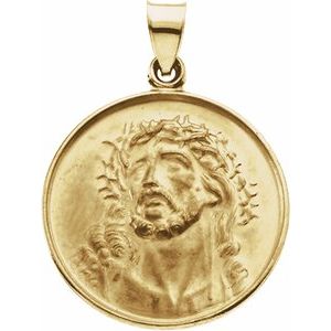 18K Yellow 24.5 mm Face of Jesus Medal - BN & CO JEWELRY