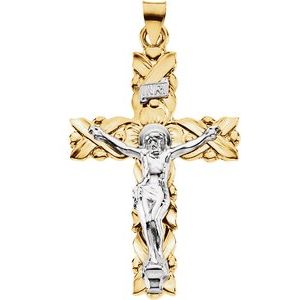 14K Yellow/White 51.5x28.5 mm Crucifix Pendant - BN & CO JEWELRY
