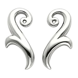 Sterling Silver 20x9.5 mm Scroll Earring Jackets - BN & CO JEWELRY