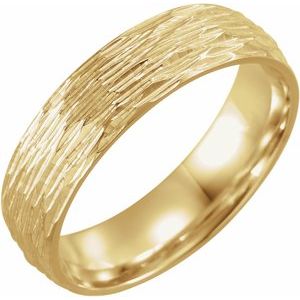 14K Yellow 6 mm Tree Bark Pattern Band Size 8 - BN & CO JEWELRY