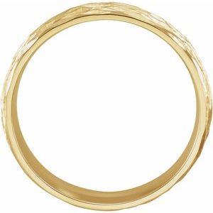 14K Yellow 6 mm Tree Bark Pattern Band Size 8 - BN & CO JEWELRY
