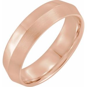 14K Rose 6 mm Knife-Edge Comfort-Fit Band with Satin Finish Size 10 - BN & CO JEWELRY