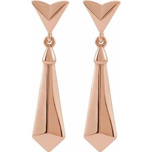 14K Rose Geometric Dangle Earrings - BN & CO JEWELRY