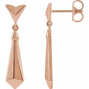 14K Rose Geometric Dangle Earrings - BN & CO JEWELRY