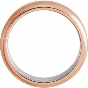 14K Rose & White 6 mm Edged Band with Brushed Finished Size 10 - BN & CO JEWELRY