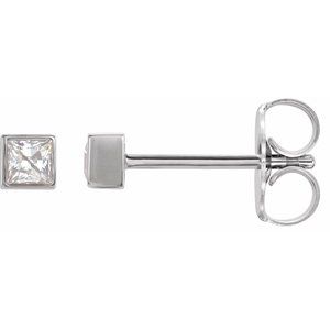 14K White 5/8 CTW Natural Diamond Bezel-Set Earrings - BN & CO JEWELRY