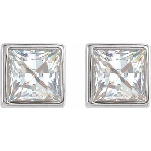 14K White 5/8 CTW Natural Diamond Bezel-Set Earrings - BN & CO JEWELRY