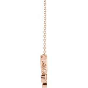 14K Rose 1/3 CTW Natural Diamond V Bar 18" Necklace - BN & CO JEWELRY