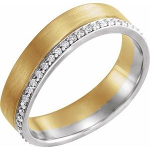 14K Yellow/White 6 mm 3/8 CTW Natural Diamond Band Size 11 - BN & CO JEWELRY