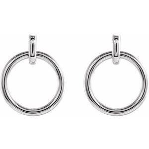 Sterling Silver Circle Dangle Earrings - BN & CO JEWELRY