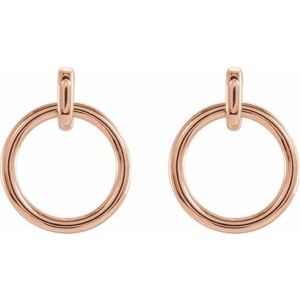 14K Rose Circle Dangle Earrings - BN & CO JEWELRY