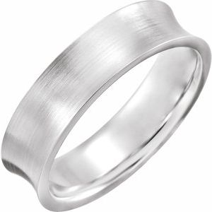 Sterling Silver 6 mm Concave Edge Band with Satin Finish Size [cv - BN & CO JEWELRY
