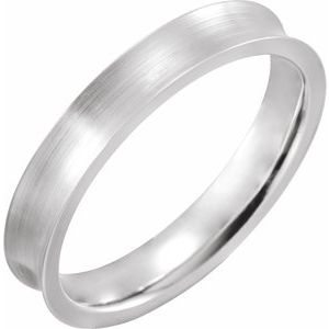 14K White 4 mm Concave Edge Band with Satin Finish Size 9 - BN & CO JEWELRY