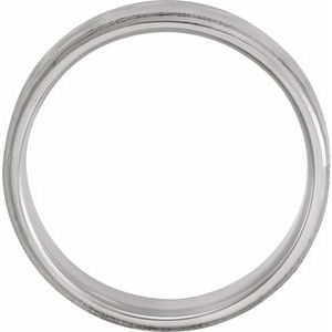 14K White 6 mm Design Band with Satin/Polished Finish Size 10 - BN & CO JEWELRY