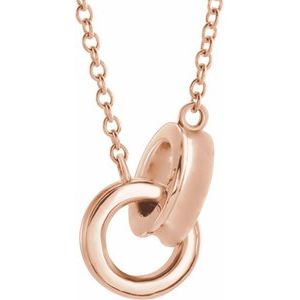 14K Rose Interlocking Circle 16" Necklace - BN & CO JEWELRY