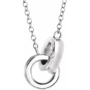 Sterling Silver Interlocking Circle 18" Necklace - BN & CO JEWELRY