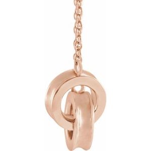 14K Rose Interlocking Circle 16" Necklace - BN & CO JEWELRY
