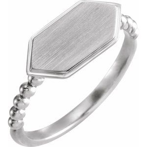 Sterling Silver 15x7 mm Geometric Signet Ring - BN & CO JEWELRY