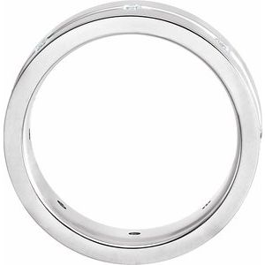 14K White 1/6 CTW Natural Diamond Grooved Band Size 11 - BN & CO JEWELRY