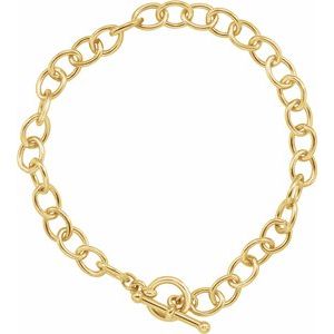 24K Yellow-Plated Sterling Silver 5.9 mm Cable 7 1/4" Bracelet - BN & CO JEWELRY