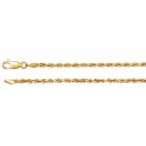 14K Yellow 2.5 mm Diamond-Cut Rope 16" Chain - BN & CO JEWELRY