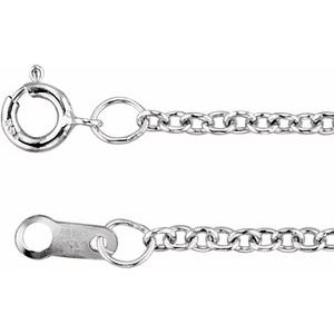 14K White 1.5 mm Solid Cable 16" Chain - BN & CO JEWELRY