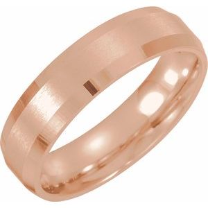 14K Rose 5 mm Beveled-Edge Band with Satin Finish Size 9 - BN & CO JEWELRY